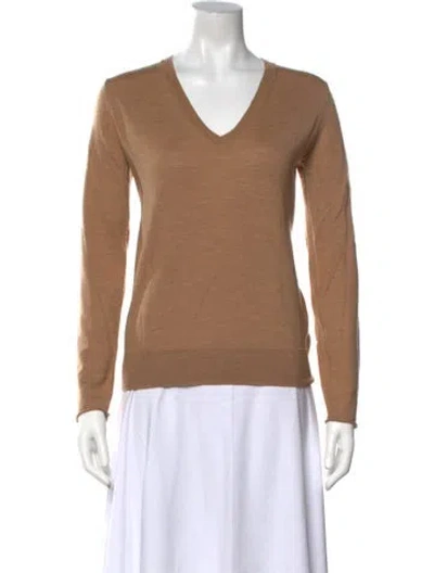 Pre-owned Joseph Merino Wool V-neck Sweater In Neutrals
