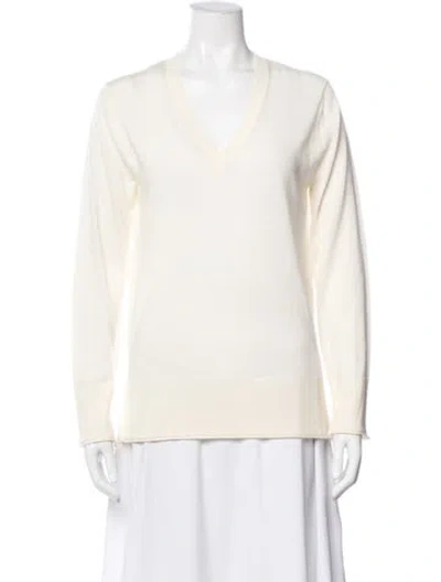 Pre-owned Joseph Merino Wool V-neck Top In Neutral