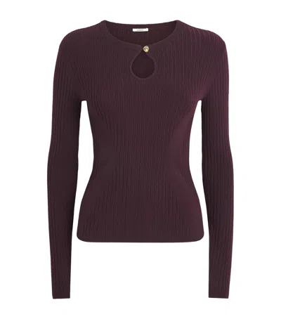 Joseph Merino-blend Keyhole Luz Sweater In Burgundy