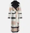Joseph Merton Reversible Check Wool Coat In Beige