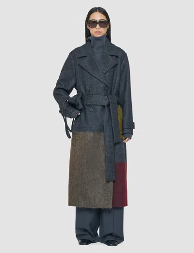 Joseph Merton Overlay Wool Coat In Blue