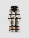 Joseph Merton Reversible Check Wool Coat In Blusher Combo