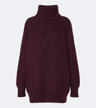 Joseph Meslay Alpaca And Wool-blend Sweater In Burgundy