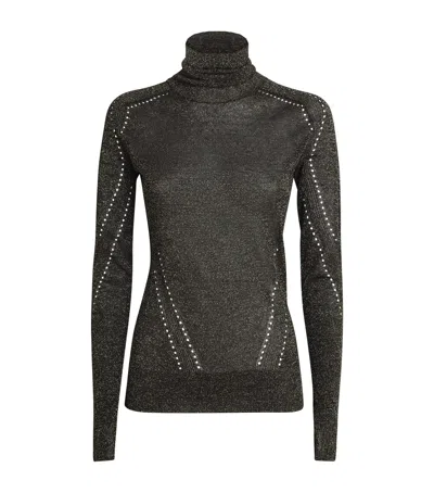 Joseph Metallic Lurex Leblanc Sweater In Black