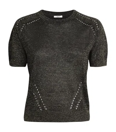 Joseph Metallic Lurex Lille Top In Black