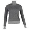 Joseph Metallic Roll-neck Sweater In Grey Wool In Gray