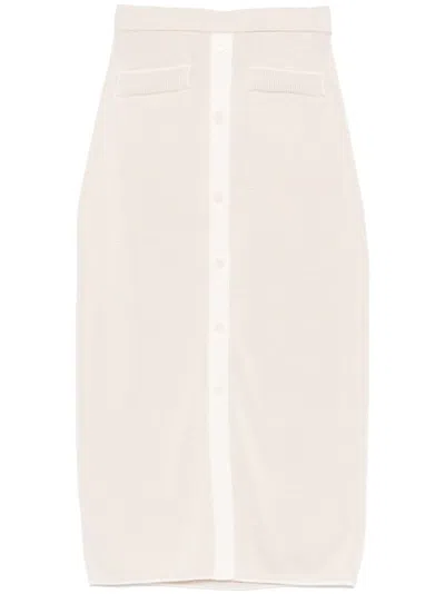 Joseph Micro-stripe Knit Skirt In Neutrals