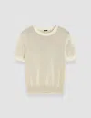 Joseph Micro Stripe Knit Top In Ivory/quail