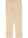 Joseph Soft Tailored Beige Trousers With Elastic Waistband In Brown