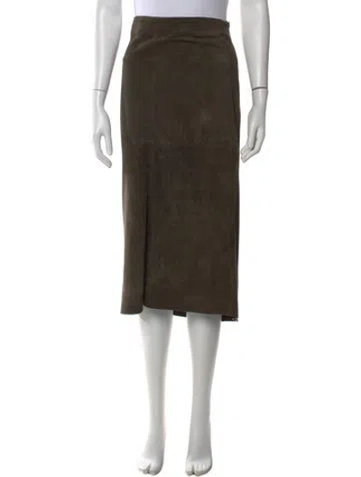 Pre-owned Joseph Midi Length Skirt In Green