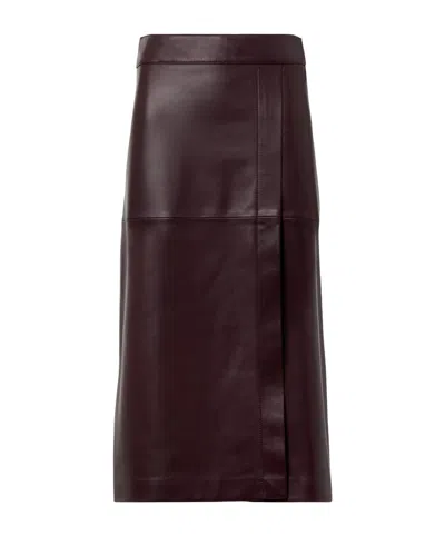 Joseph Midi Skirt In Brown