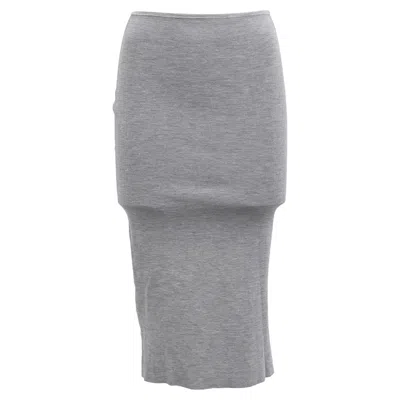 Joseph Midi Skirt In Grey Cotton In Multi