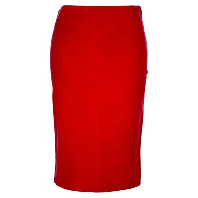 Pre-owned Joseph Midi Skirt In Red Leather