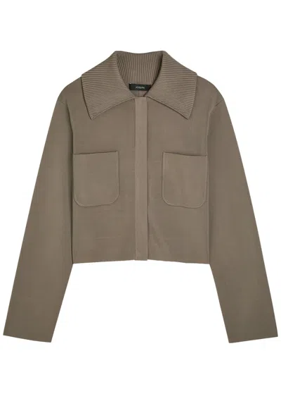 Joseph Milano Cropped Knitted Jacket In Brown
