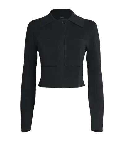 Joseph Milano-knit Collared Jacket In Black  