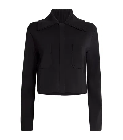 Joseph Milano-knit Collared Jacket In Black