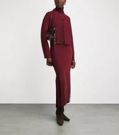 Joseph Milano-knit Gare Compact Jacket In Red