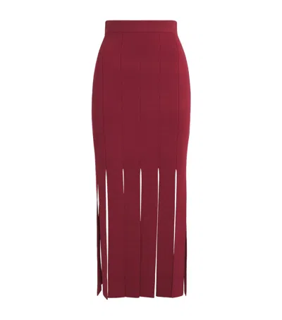 Joseph Milano-knit Lagny Compact Midi Skirt In Burgundy