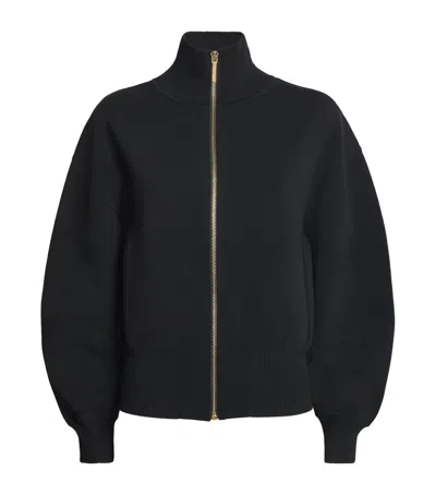 Joseph Milano-knit Sable Bomber Jacket In Black