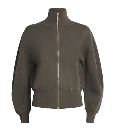 Joseph Milano-knit Sable Bomber Jacket In Green
