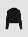 Joseph Womens Black Milano Cropped Double-breasted Jacket In Black