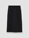 Joseph Womens Black Milano Patch-pocket Stretch-knitted Skirt In Black