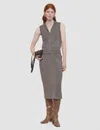Joseph Milano Knit Stretch Vest In Gray