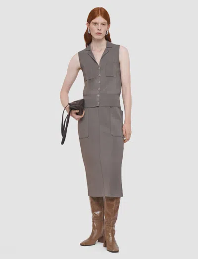 Joseph Milano Knit Stretch Vest In Gray