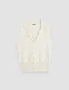 Joseph Milano Knit Stretch Vest In Ivory