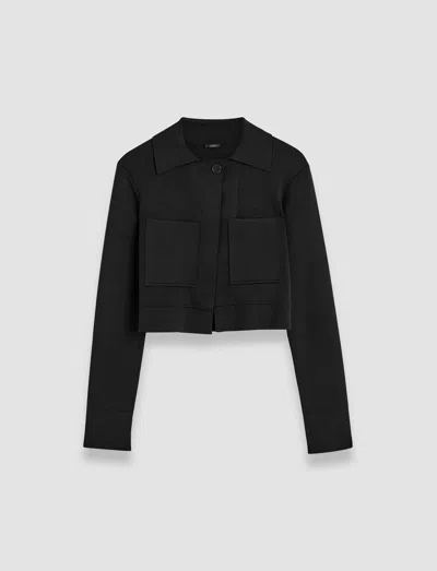 Joseph Milano Knit Stretch Zip Jacket In Black