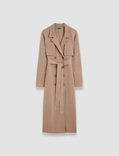 Joseph Milano Knitted Wool Coat In Blusher