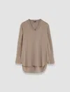 Joseph Miller Crepe De Soie Silk Blouse In Escargot