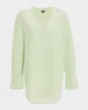 Joseph Miller V-neck Crepe De Soie Blouse In Matcha
