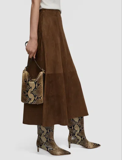 Joseph Mini Bucket Snake Leather Bag In Brown