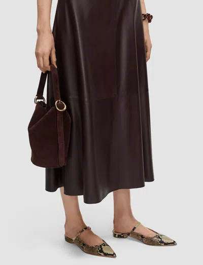 Joseph Mini Bucket Suede Bag In Purple