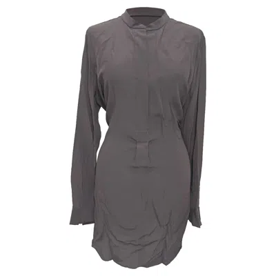 Joseph Mini Shirt Dress In Black Silk In Brown