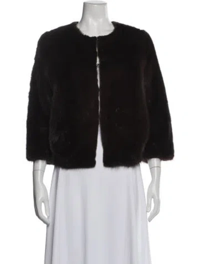 Pre-owned Joseph Mink Fur Jacket In Brown