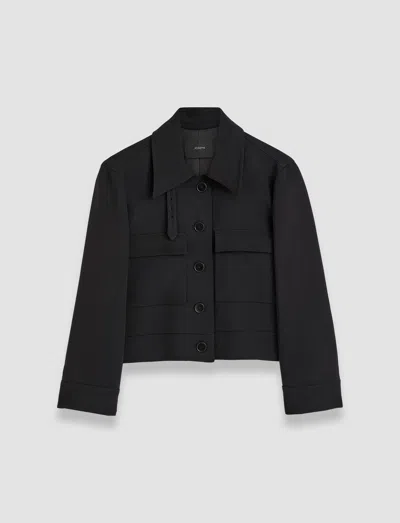 Joseph Mistral Fluid Twill Wool Jacket In Black
