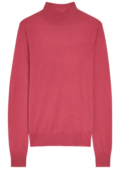 Joseph Mock-neck Cashmere Top In Pink