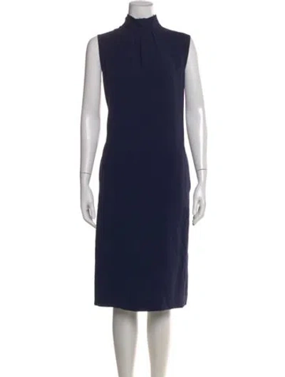 Pre-owned Joseph Mock Neck Knee-length Dress In Blue