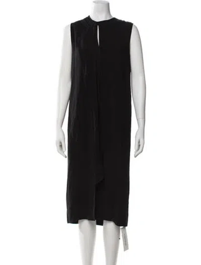 Pre-owned Joseph Mock Neck Midi Length Dress In Black