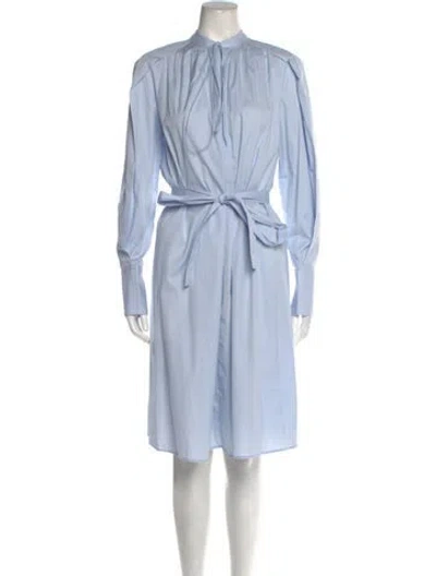 Pre-owned Joseph Mock Neck Midi Length Dress W/ Tags In Blue