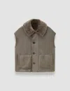 Joseph Molin Reversible Shearling Gilet In Brown