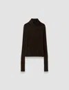 Joseph Molony Sheer Wool Rib Jumper In Brown