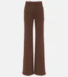 Joseph Womens Hass Avocado Tafira Flared-leg Mid-rise Stretch-woven Trousers In Brown