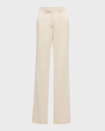 Joseph Morissey Mid-rise Straight-leg Cady Pants In Ivory
