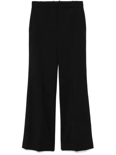 Joseph Womens Black Alana Wide-leg High-rise Wool-blend Trousers