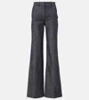 Joseph Morissey Wool And Cotton Flared Pants In Blue