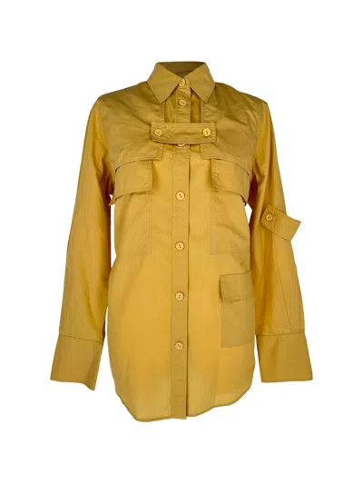 Pre-owned Joseph Multi-pocket Button-down Shirt In Yellow
