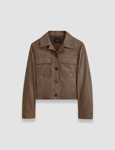 Joseph Nappa Leather Salvador Jacket In Arabica